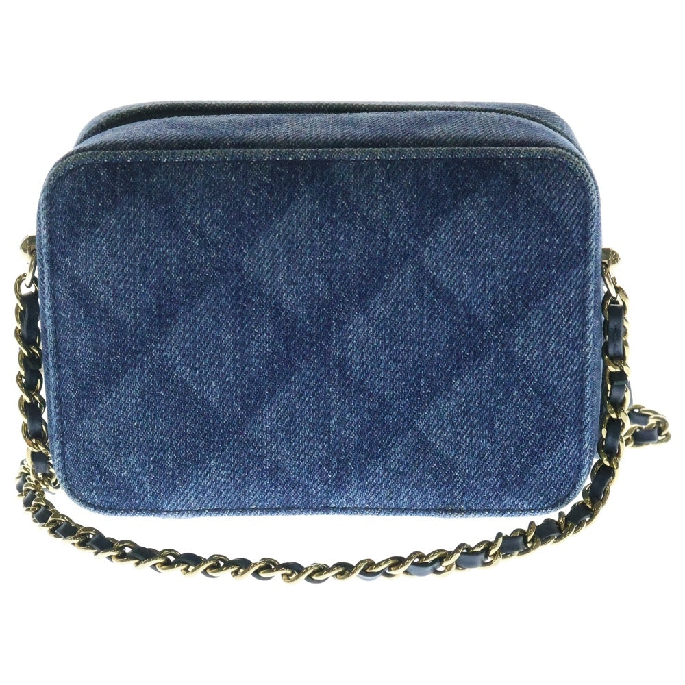 CHANEL(シャネル) ココマーク カメラ デニム レザー ミニ チェーンショルダーバッグ ゴールド金具 インディゴ AP2463