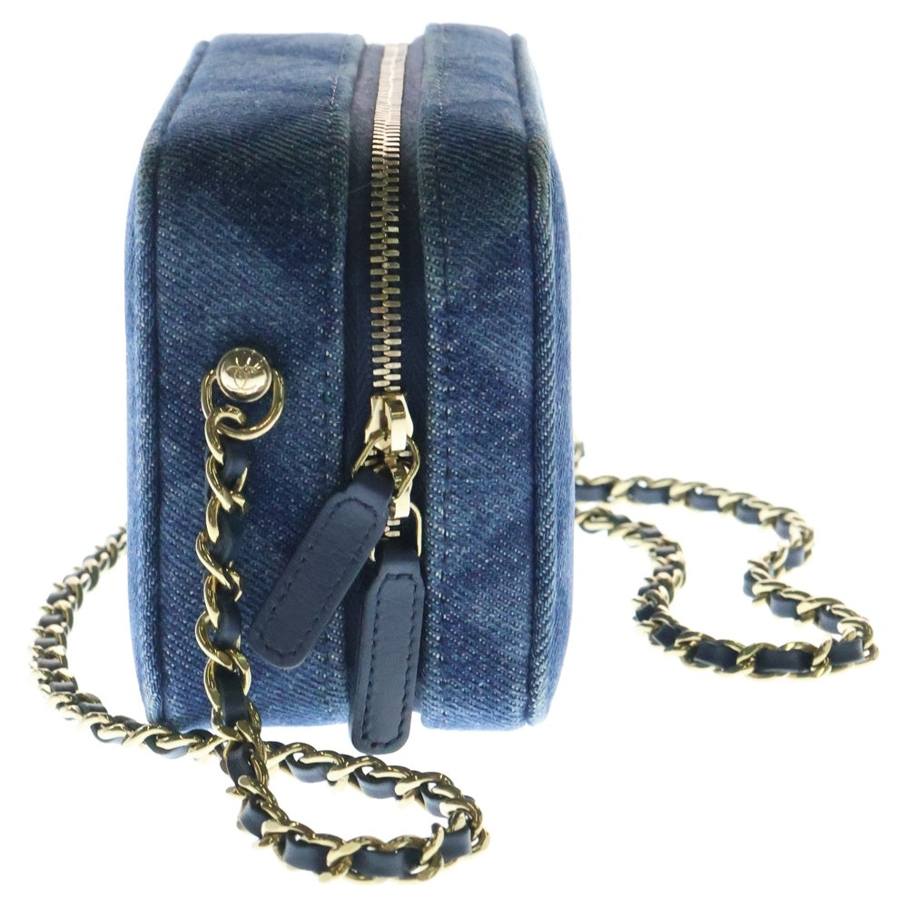 CHANEL(シャネル) ココマーク カメラ デニム レザー ミニ チェーンショルダーバッグ ゴールド金具 インディゴ AP2463