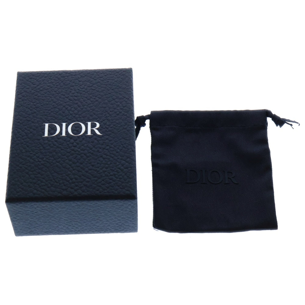 Christian Dior(クリスチャンディオール) ロゴプレートネックレスレス ペンダント チェーン CDロゴ レッド×シルバー
