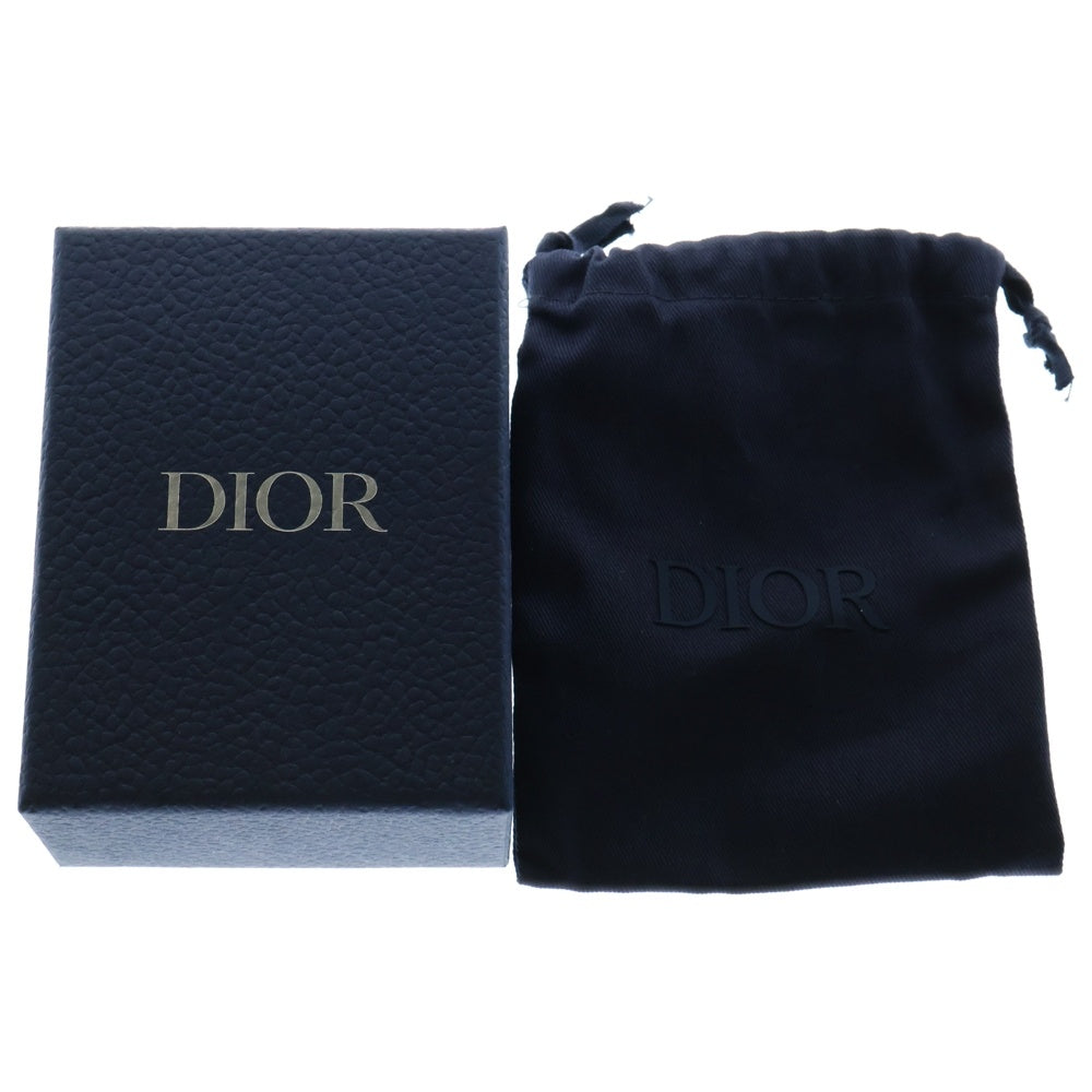 Christian Dior(クリスチャンディオール) Oblique オブリーク CDロゴ レザーブレスレット シルバー×レッド