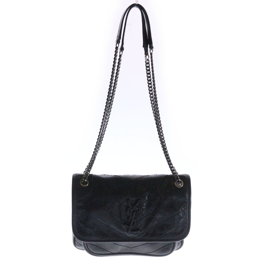 SAINT LAURENT PARIS(サンローランパリ) ニキ チェーンショルダーバッグ ブラック レザー ハンドバッグ 533037