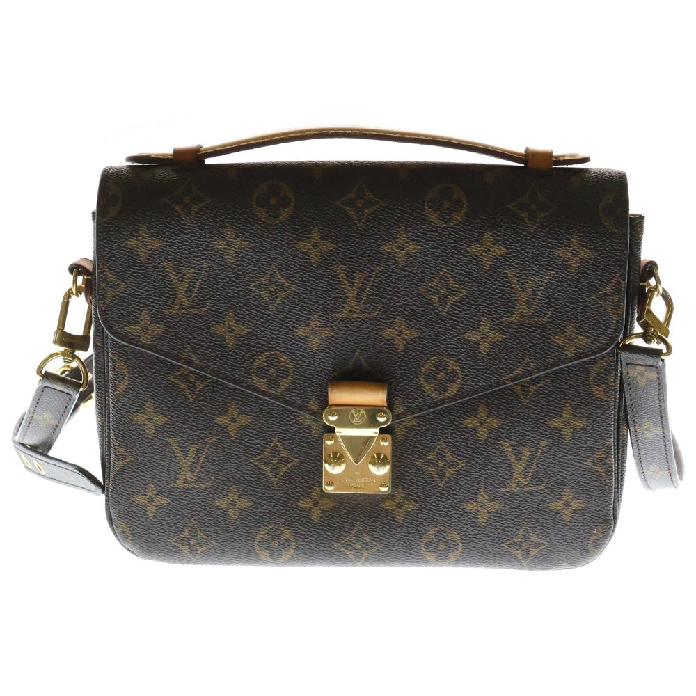 LOUIS VUITTON(ルイヴィトン) モノグラム ポシェットメティスMM 2WAYバッグ ショルダーバッグ ハンドバッグ ブラウン ゴールド金具 レザー×PVC M44875