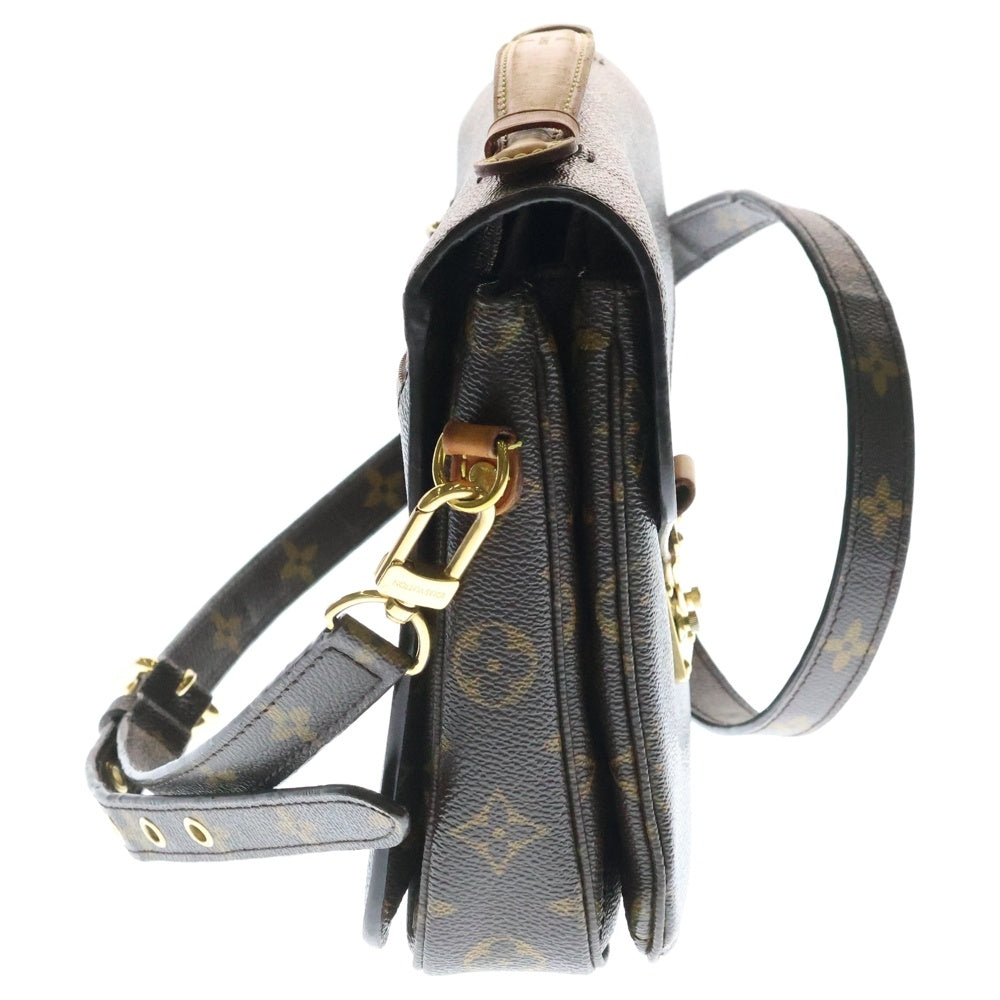 LOUIS VUITTON(ルイヴィトン) モノグラム ポシェットメティスMM 2WAYバッグ ショルダーバッグ ハンドバッグ ブラウン ゴールド金具 レザー×PVC M44875
