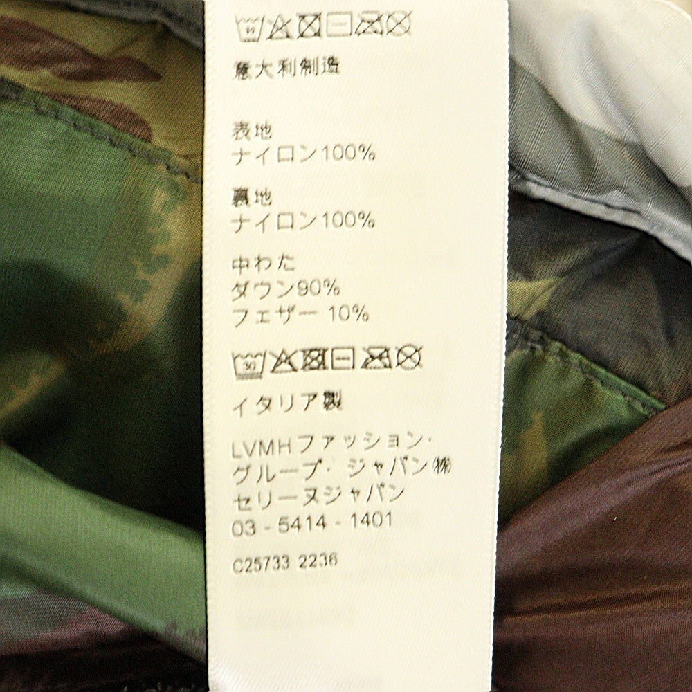 CELINE(セリーヌ) 22AW カモフラ 迷彩総柄 バックロゴプリント ジップアップ ダウンジャケット グレー/カーキ 2W771153Q