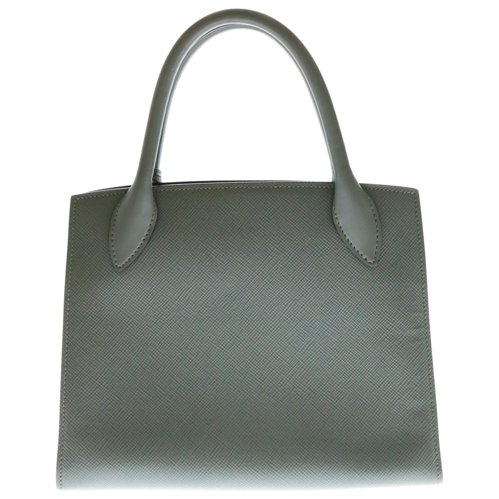 PRADA(プラダ) モノクローム 2WAYショルダーバッグ ハンドバッグ サフィアーノレザー グレー ゴールド金具 1BA156