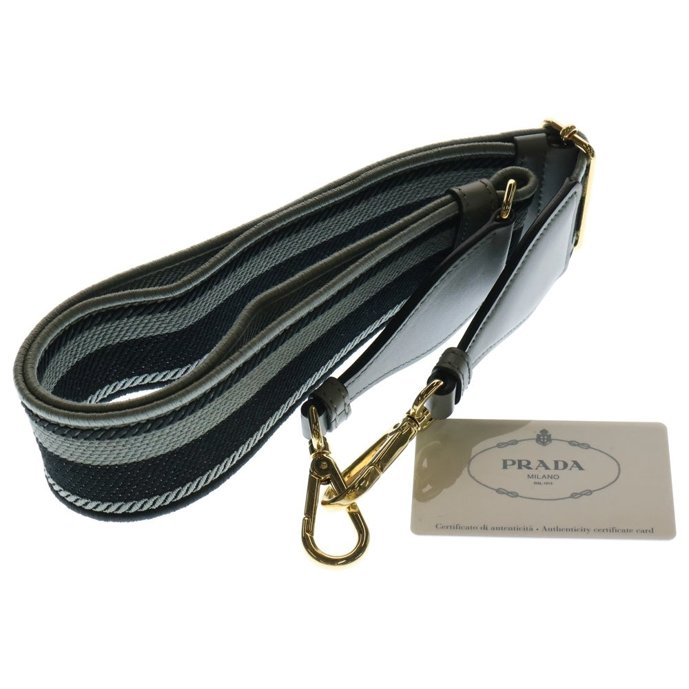 PRADA(プラダ) モノクローム 2WAYショルダーバッグ ハンドバッグ サフィアーノレザー グレー ゴールド金具 1BA156
