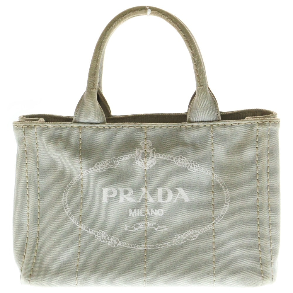 PRADA(プラダ) カナパミニ トライアングルロゴプレート キャンバス ハンド トートバッグ グレー 1BG439