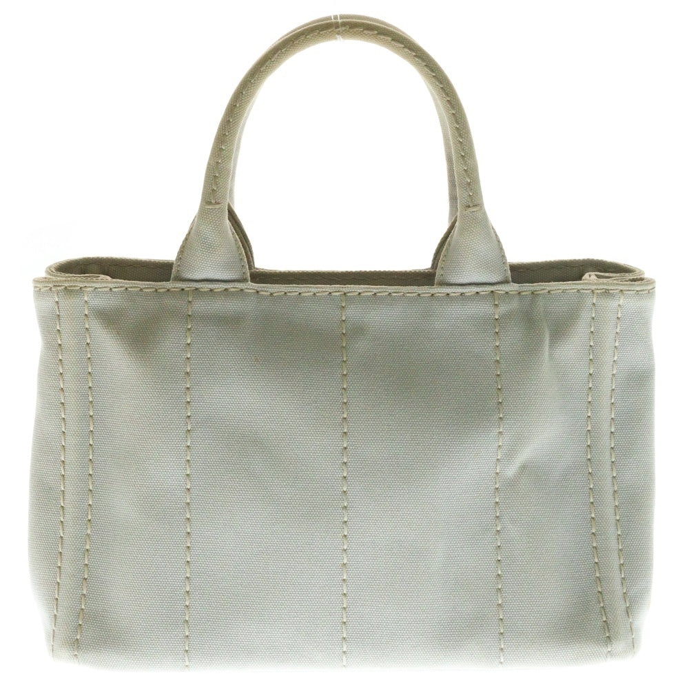 PRADA(プラダ) カナパミニ トライアングルロゴプレート キャンバス ハンド トートバッグ グレー 1BG439