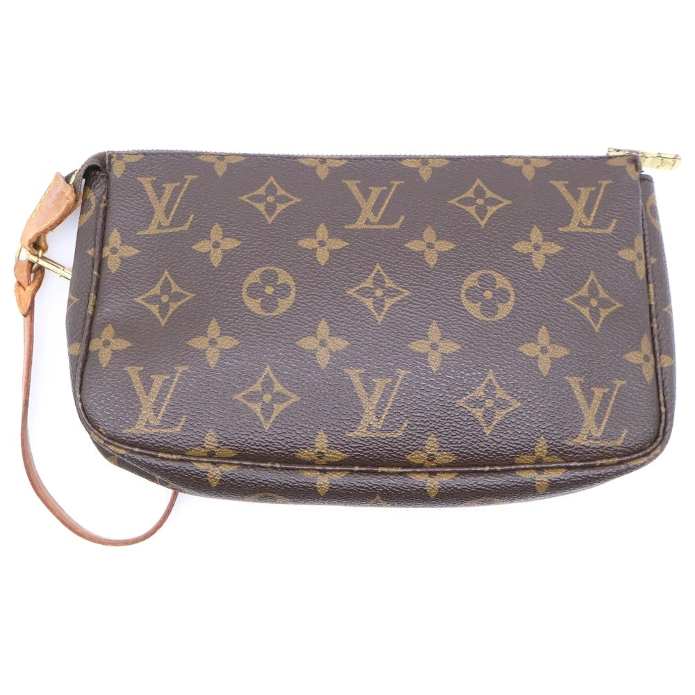 LOUIS VUITTON(ルイヴィトン) ポシェットアクセソワール モノグラム PVC レザー アクセサリーポーチ ハンドバッグ ゴールド金具 ブラウン M51980