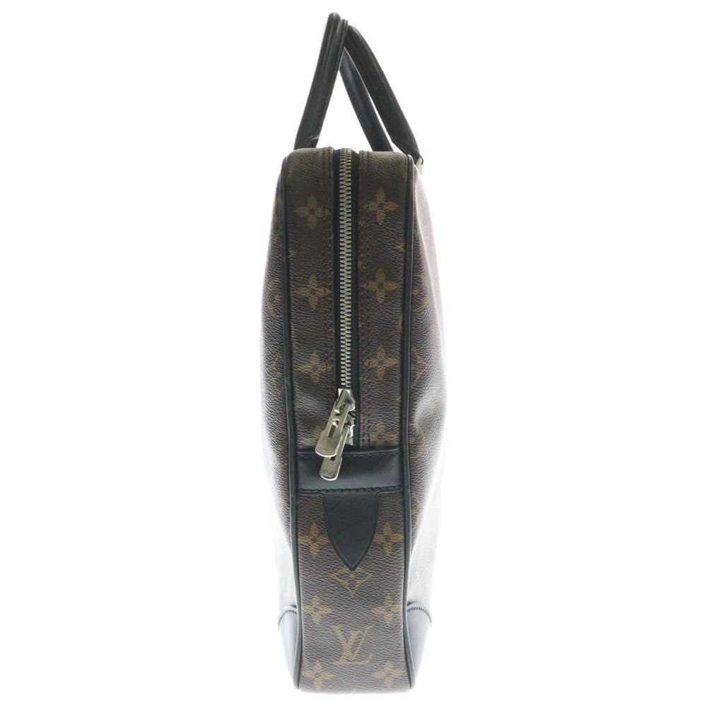 LOUIS VUITTON(ルイヴィトン) モノグラム・マカサー ポルトドキュマン・ヴォワヤージュ ハンドバッグ ビジネスバッグ ブラウン×ブラック ゴールド金具 レザー×PVC M40225