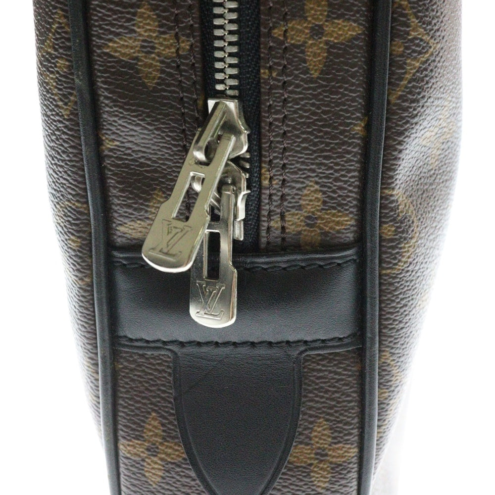 LOUIS VUITTON(ルイヴィトン) モノグラム・マカサー ポルトドキュマン・ヴォワヤージュ ハンドバッグ ビジネスバッグ ブラウン×ブラック ゴールド金具 レザー×PVC M40225