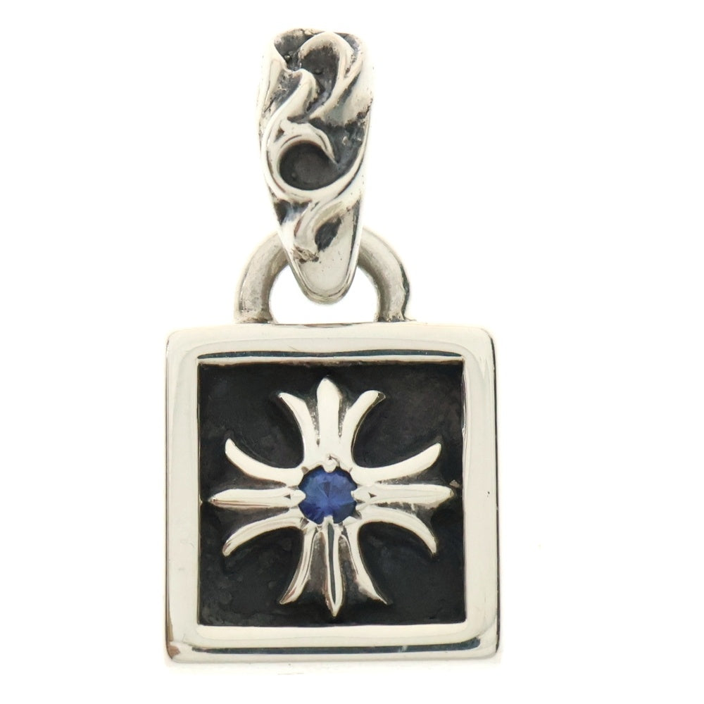 CHROME HEARTS(クロムハーツ) FRAMED CH PLUS SAP フレームドCHプラス サファイア チャーム ペンダントトップ シルバー