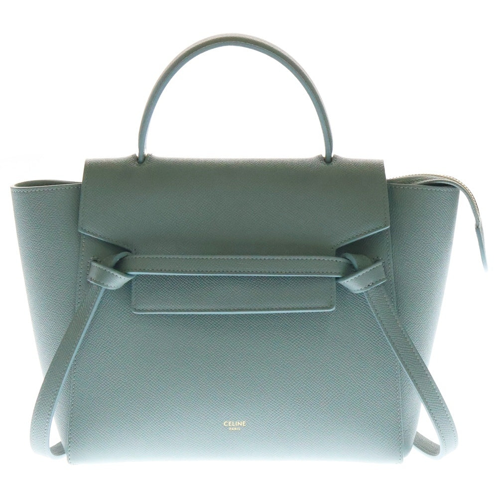 CELINE(セリーヌ) ベルトバッグ 2WAYバッグ ハンドバッグ ショルダーバッグ マイクロ ブルー レザー ゴールド金具
