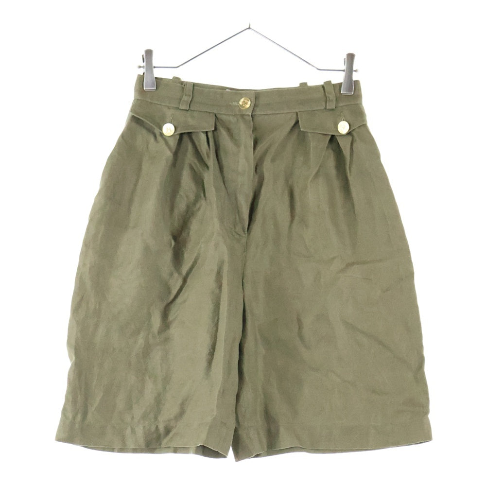 CHANEL(シャネル) ココマーク ゴールドボタン リネン 2タック ハーフ  