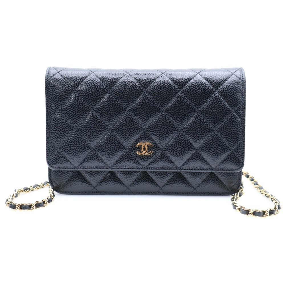ブラックキャビア woc チェーンウォレット CHANEL(シャネル) クラシック チェーンウォレット ブラック