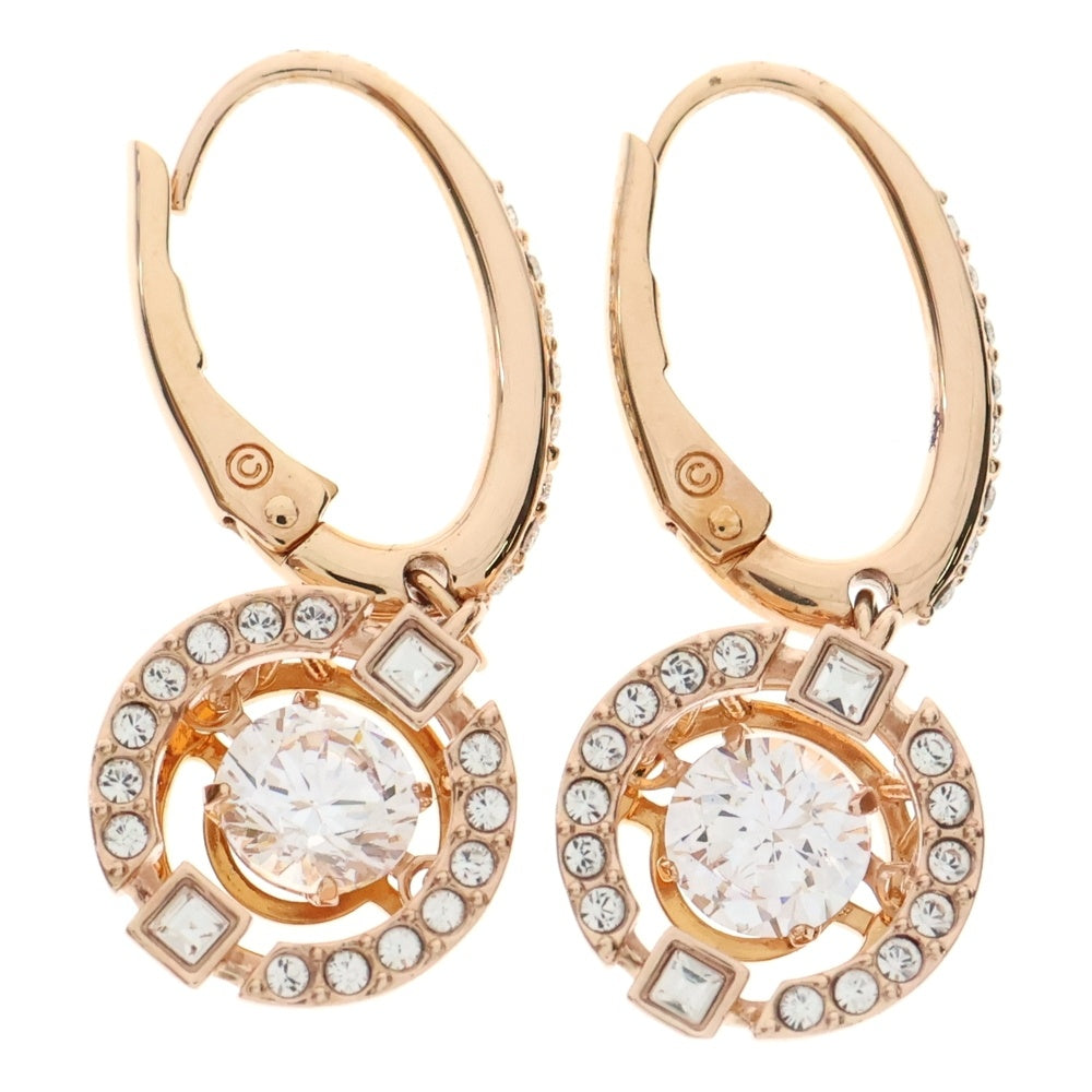 定価¥22,000-. スワロフスキーSwarovski ピアス ピンクゴールド Lunar ドロップピアス, ピンク, ローズゴールドトーン・プレー