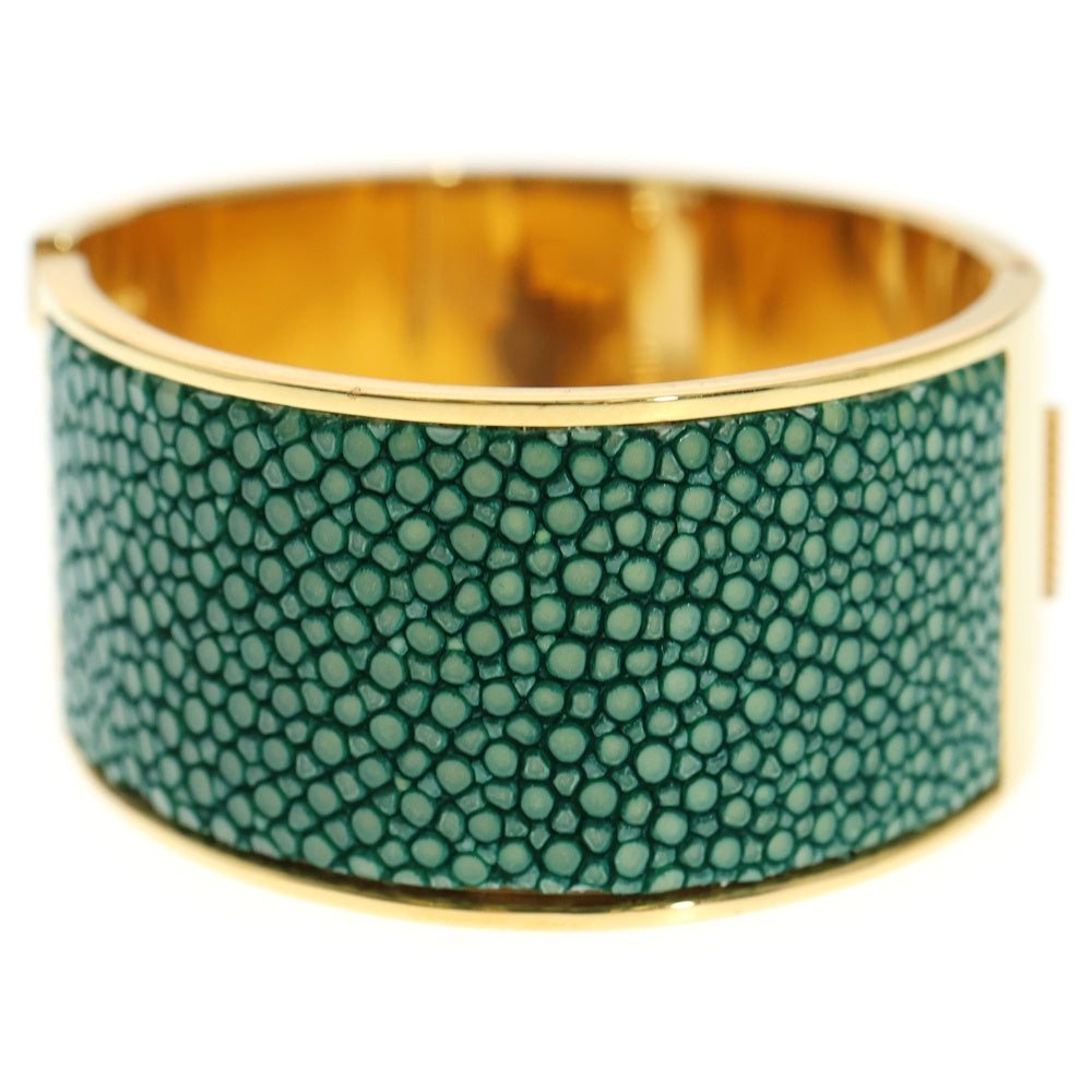 FENDI(フェンディ) FFロゴ バングル ブレスレット ゴールド×ブラック×グリーン GP