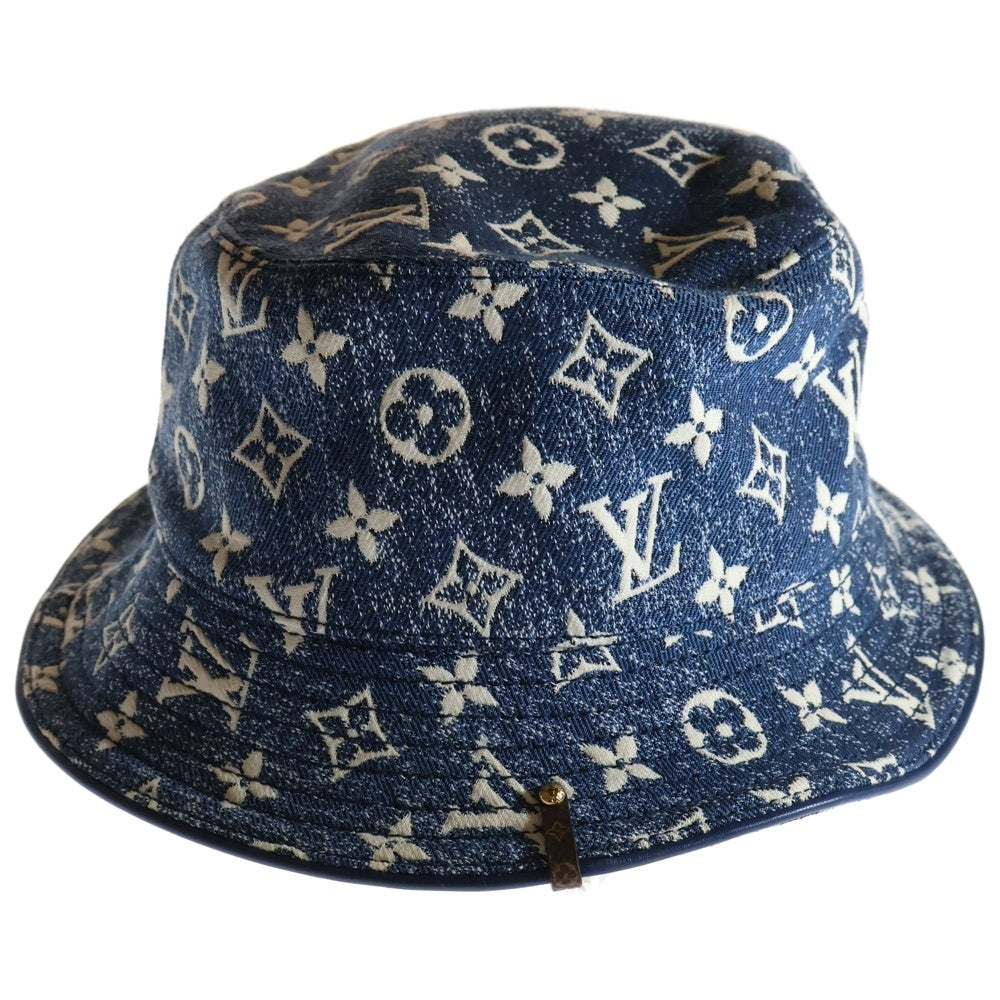 LOUIS VUITTON(ルイヴィトン) モノグラム デニム バケットハット 帽子 インディゴブルー M77435
