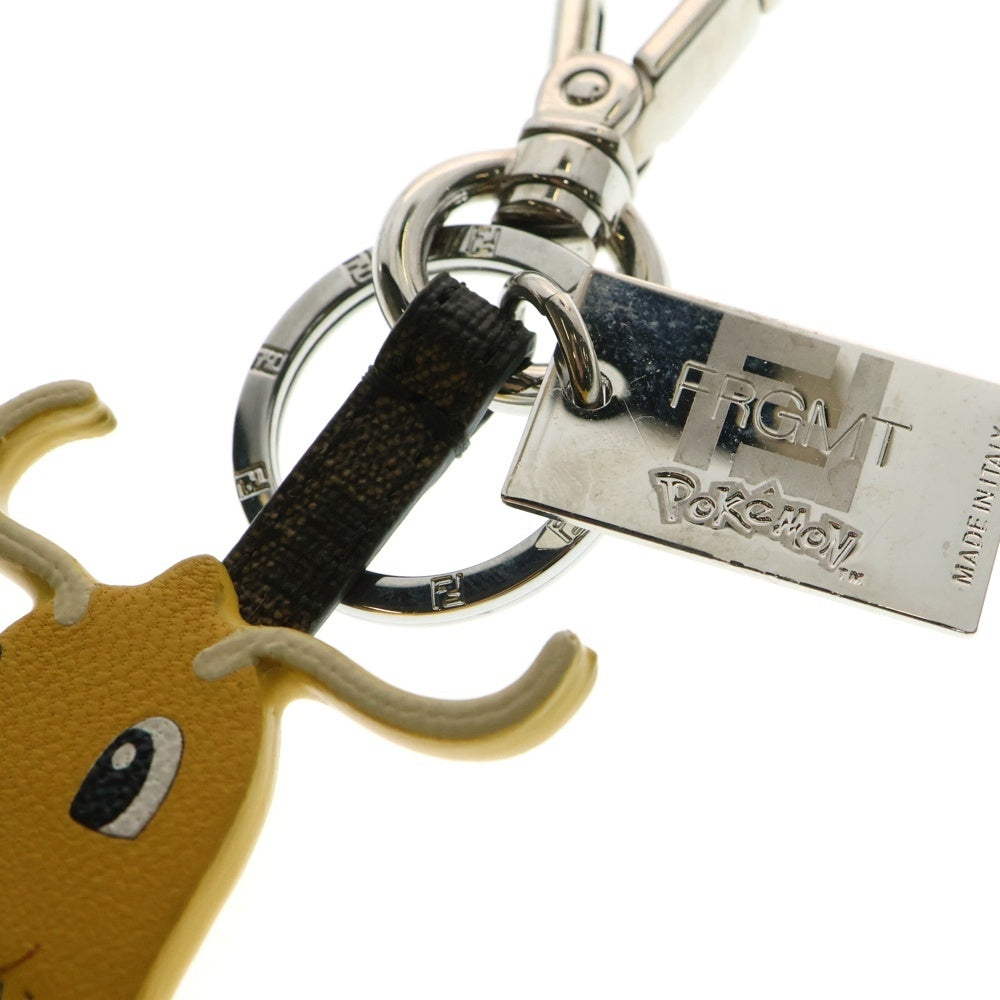 FENDI(フェンディ) FENDI×FRGMT×POKEMON カイリュー バッグチャーム キーホルダー キーリング レザー イエロー シルバー金具