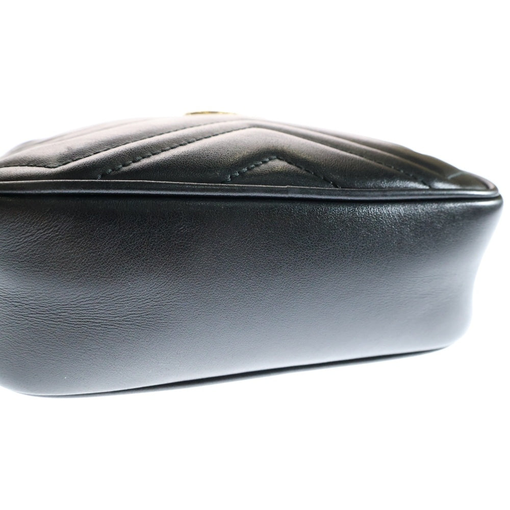 GUCCI(グッチ) GGマーモント ショルダーバッグ ミニバッグ ブラック ゴールド金具 レザー 447632