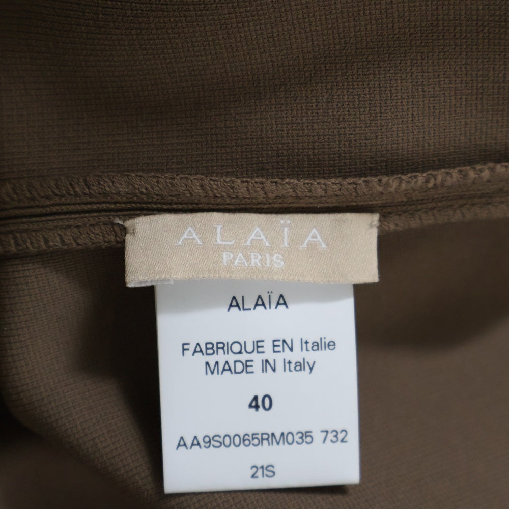 ALAIA(アライア) 21SS レーヨン クルーネック オーバーサイズ ニット セーター ブラウン/ベージュ レディース AA9S0065RM035