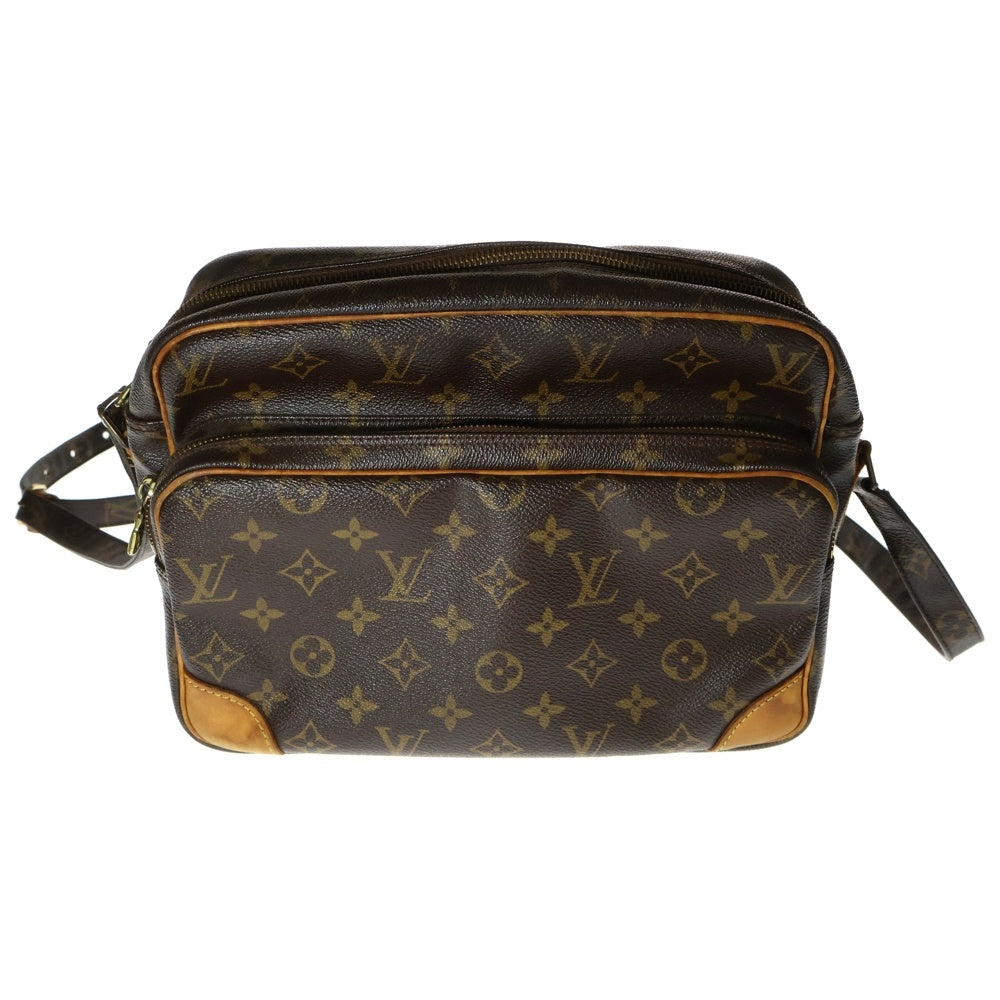 LOUIS VUITTON(ルイヴィトン) モノグラム ナイル ショルダーバッグ ブラウン ゴールド金具 レザー×PVC M45244