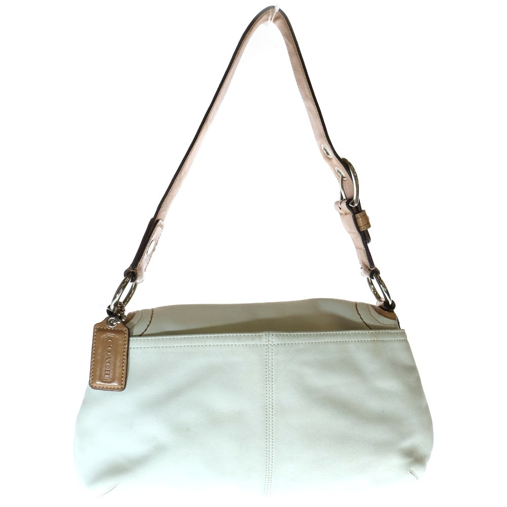COACH(コーチ) ショルダーバッグ ハンドバッグ ワンショルダーバッグ ホワイト×ブラウン シルバー金具 レザー F13728