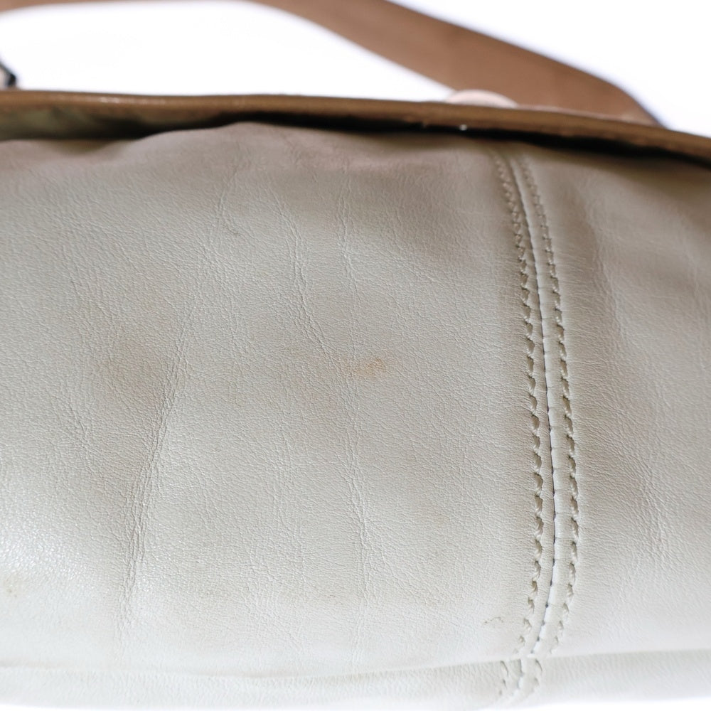 COACH(コーチ) ショルダーバッグ ハンドバッグ ワンショルダーバッグ ホワイト×ブラウン シルバー金具 レザー F13728