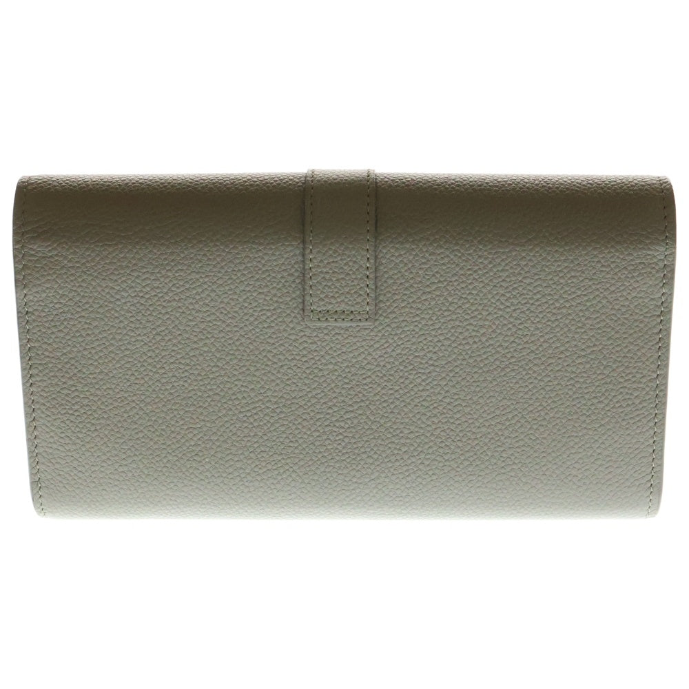 YVES SAINT LAURENT(イヴサンローラン) ラウンドファスナー長財布 ロングウォレット カードケース グレージュ ゴールド金具 レザー 414567
