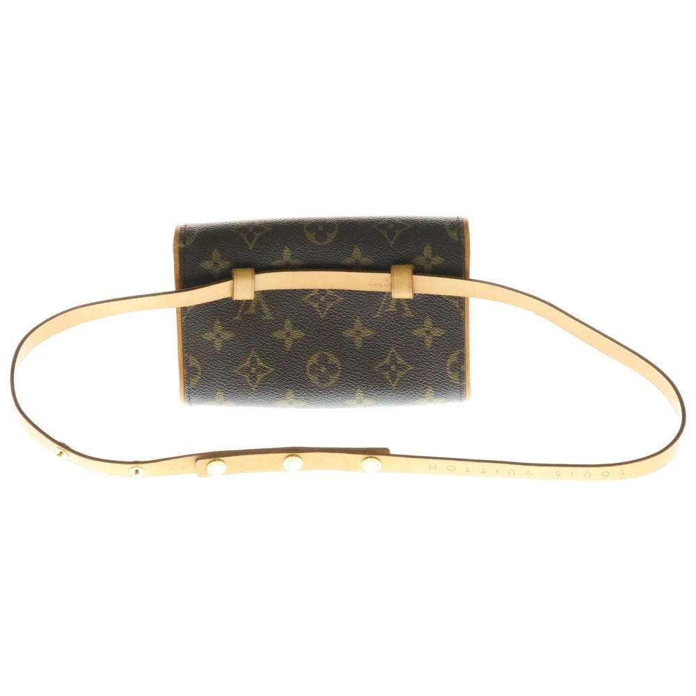 LOUIS VUITTON(ルイヴィトン) モノグラム ポシェットフロランティーヌ ウエストバッグ ボディバッグ ショルダーバッグ ミニバッグ ブラウン レザー×PVC ゴールド金具 M51855