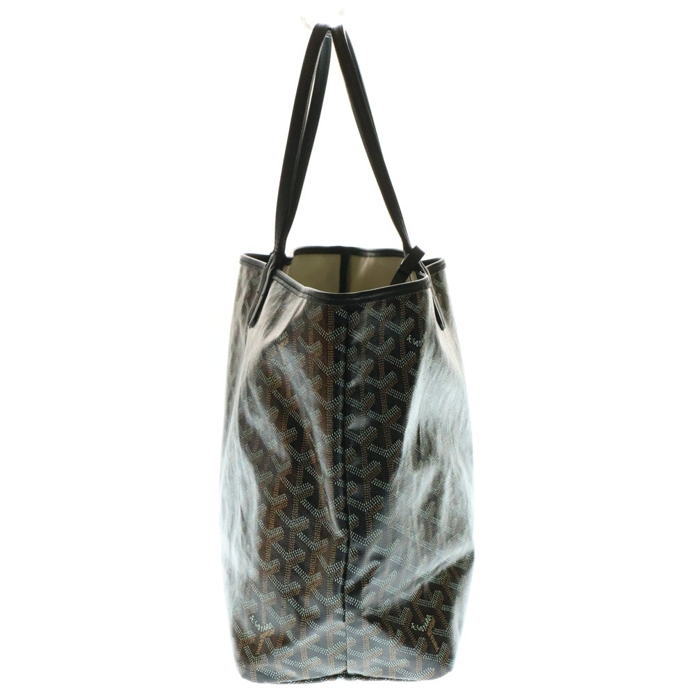 GOYARD(ゴヤール) サンルイPM PVC コーティングキャンバス レザー ハンド トートバッグ ブラック/ブラウン