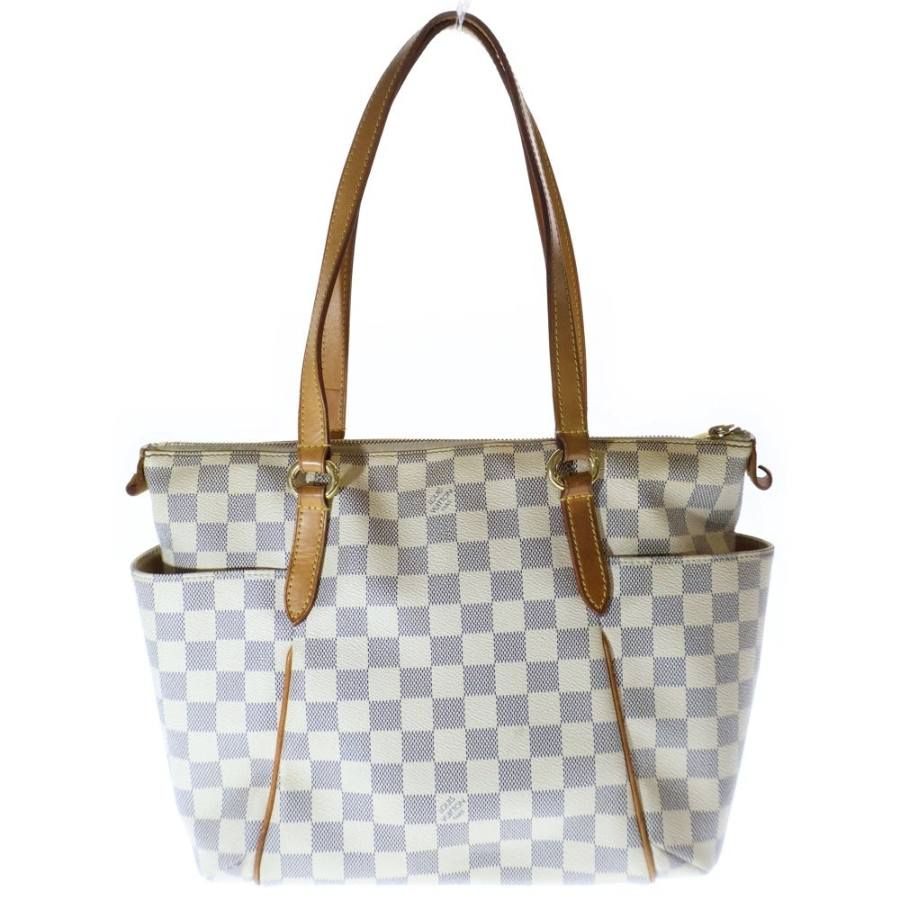 LOUIS VUITTON(ルイヴィトン) ダミエアズール トータリーMM トートバッグ ハンドバッグ アイボリー×ブラウン レザー×PVC ゴールド金具 N51262