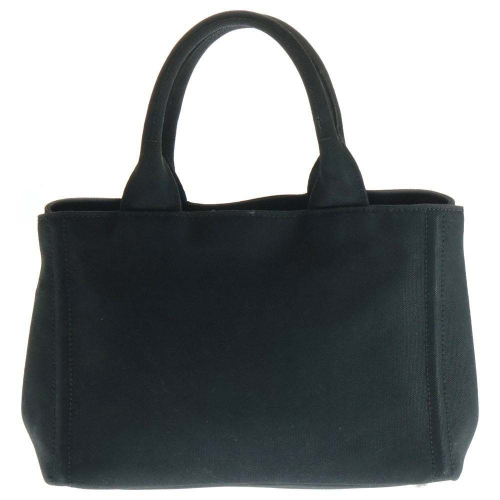 PRADA(プラダ) カナパ 2wayショルダーバッグ ハンドバッグ ブラック シルバー金具 キャンバス デニム