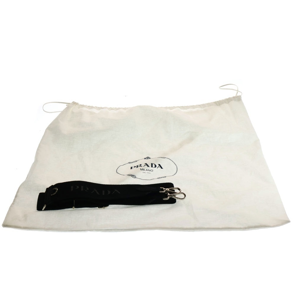 PRADA(プラダ) カナパ 2wayショルダーバッグ ハンドバッグ ブラック シルバー金具 キャンバス デニム