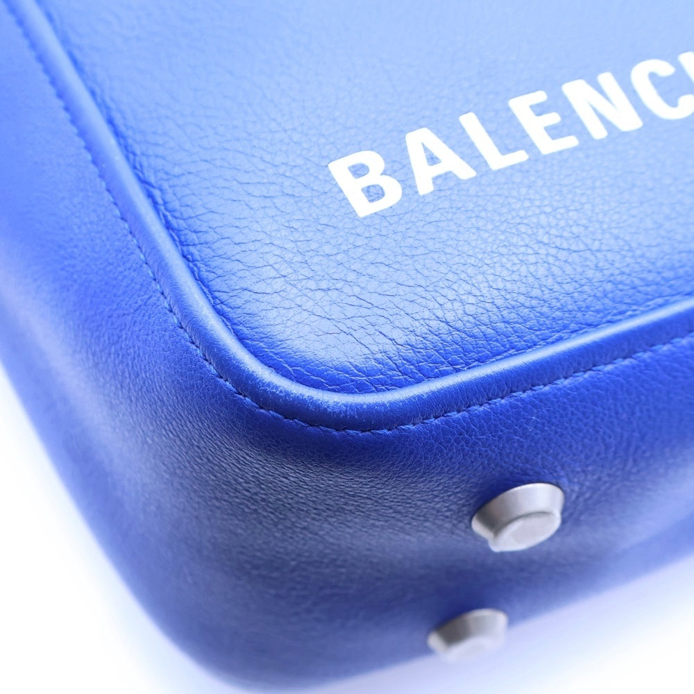 BALENCIAGA(バレンシアガ) トライアングル ロゴバッグ 2WAYバッグ ハンドバッグ ショルダーバッグ ブルー レザー シルバー金具