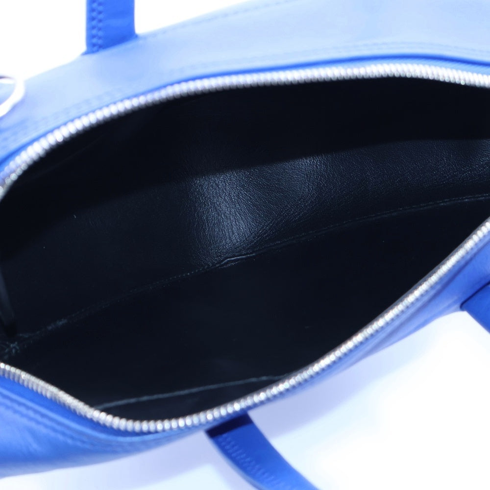 BALENCIAGA(バレンシアガ) トライアングル ロゴバッグ 2WAYバッグ ハンドバッグ ショルダーバッグ ブルー レザー シルバー金具