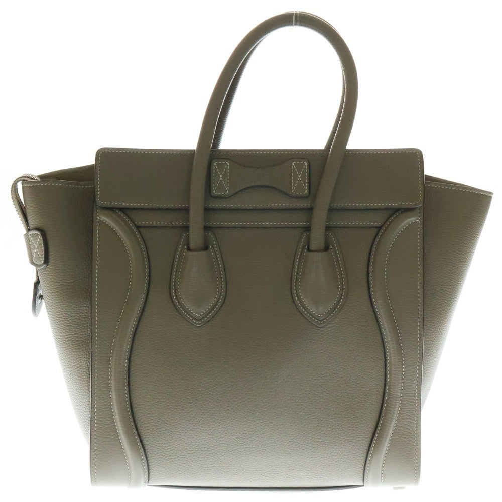 CELINE(セリーヌ) ラゲージ マイクロショッパー スリ ハンドバッグ トートバッグ グレージュ シルバー金具 レザー