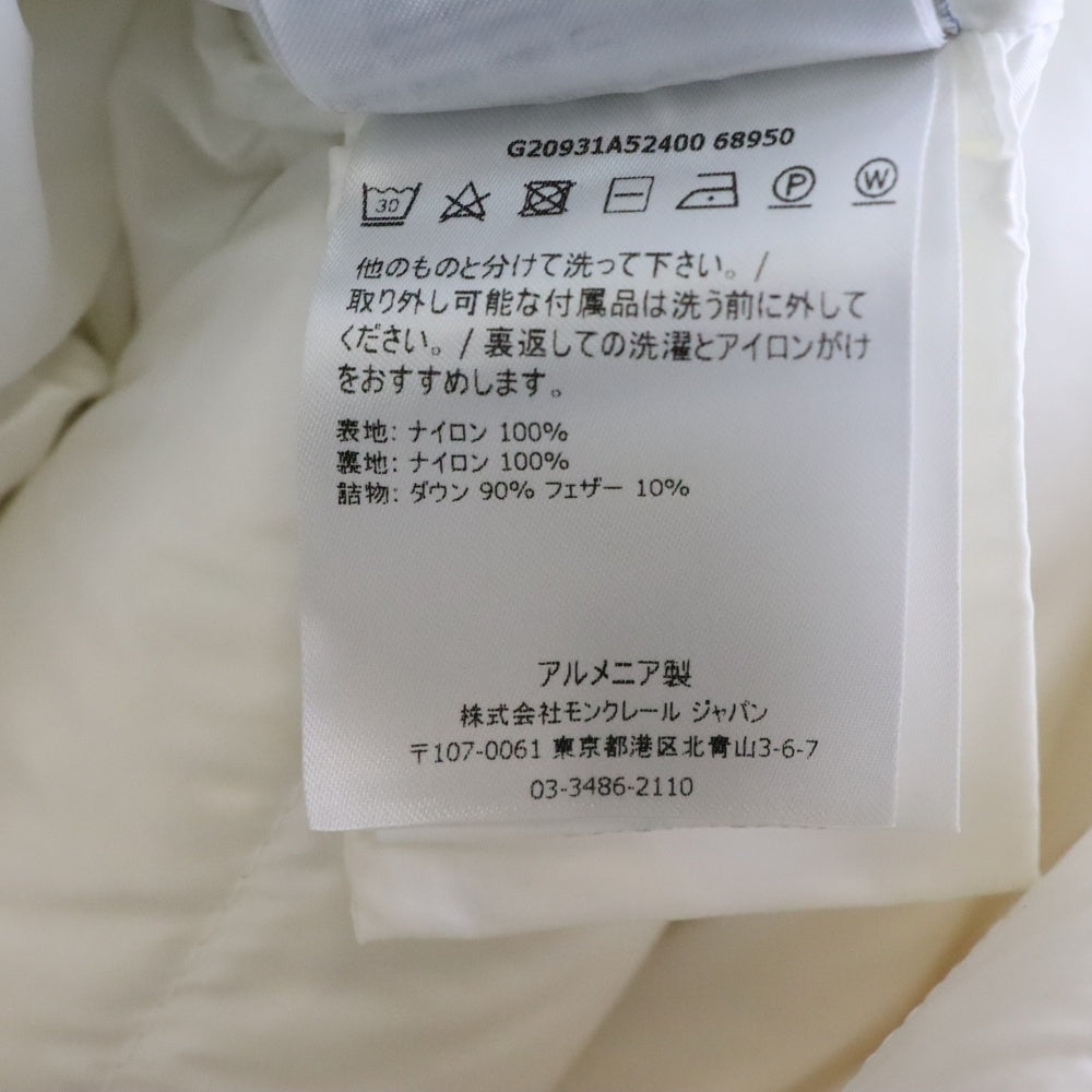 MONCLER(モンクレール) BODY GIUBBOTTO フーデッドダウンジャケット ブルゾン ホワイト H20931A52400