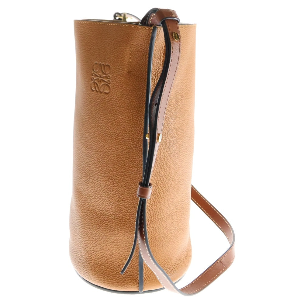 LOEWE(ロエベ) ゲートバケット ショルダーバッグ ブラウン レザー ゴールド金具