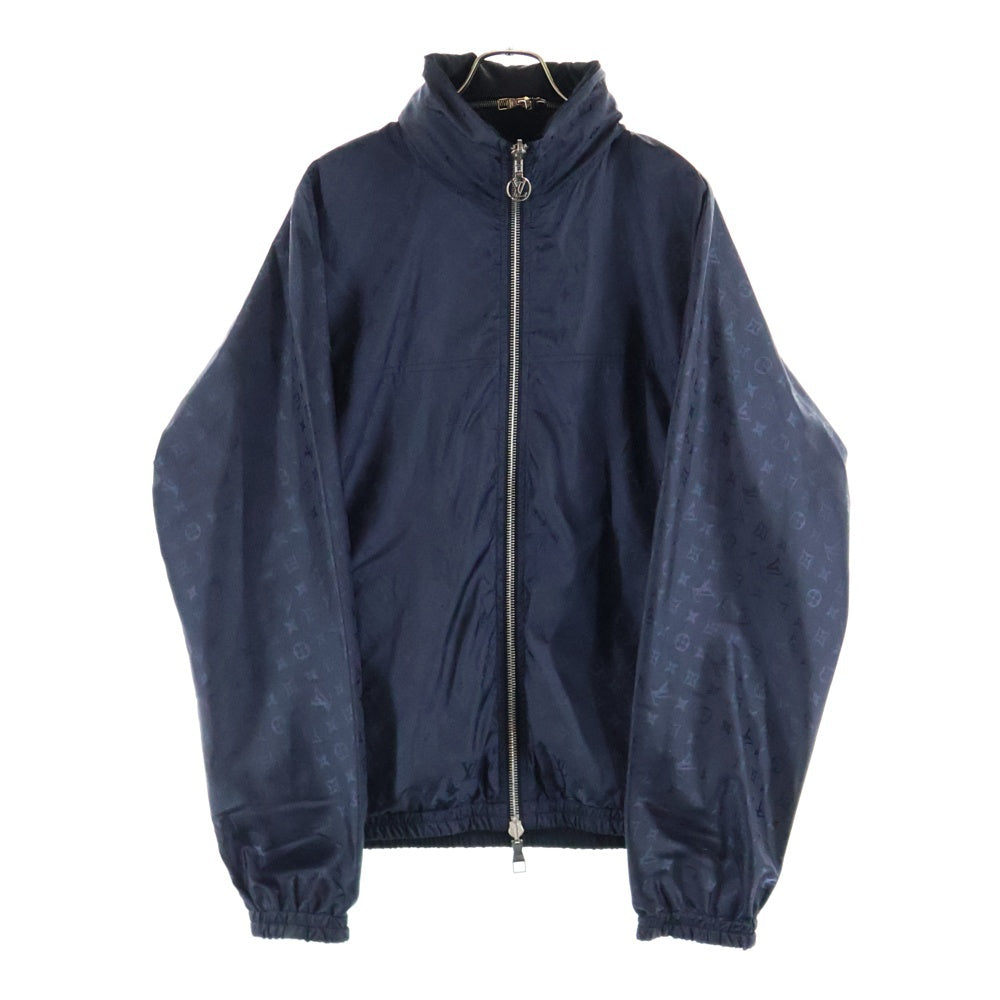 LOUIS VUITTON(ルイヴィトン) LV総柄 フード付ナイロンリバーシブルウィンドブレーカー ブルゾン ブラック/ネイビー HFB46WPIS