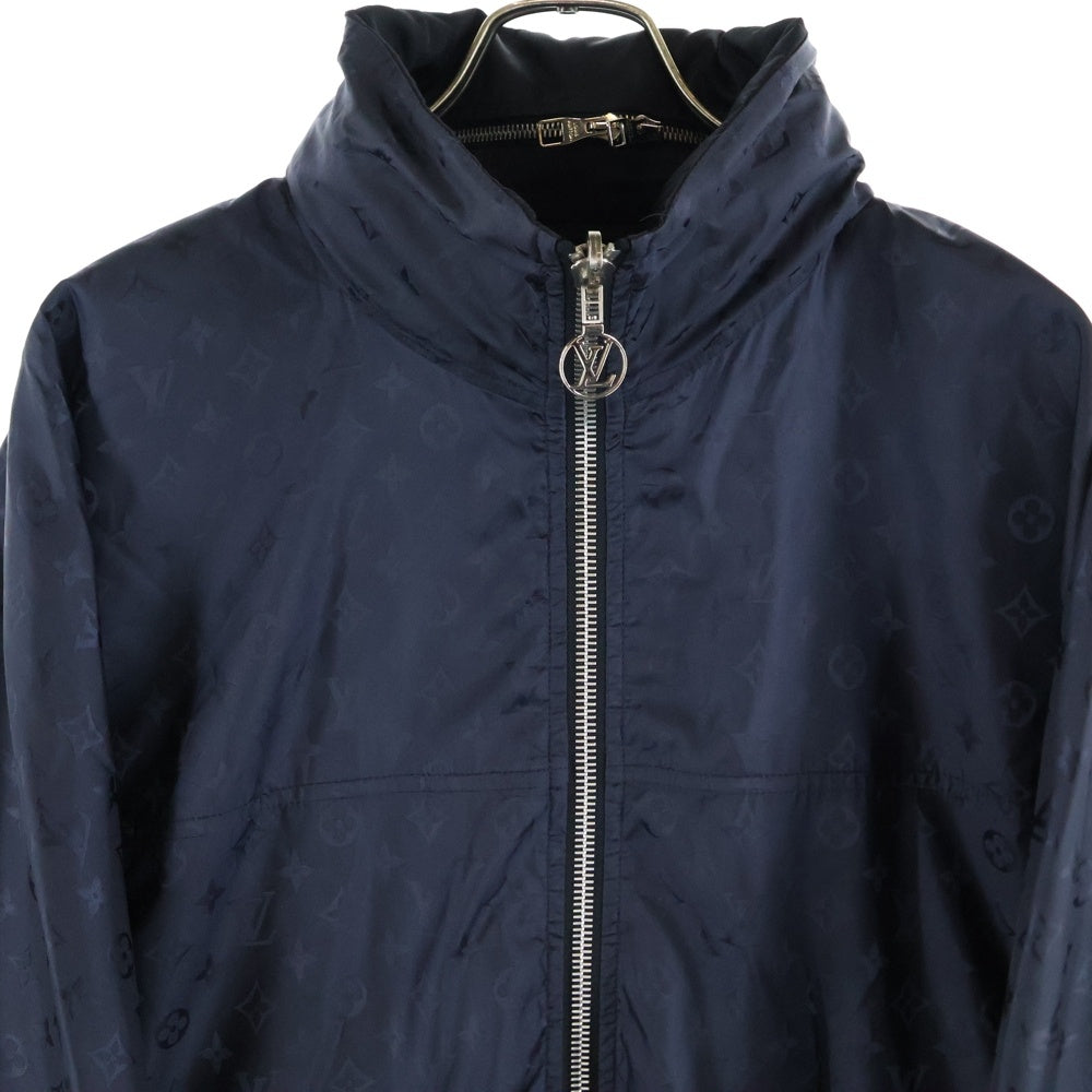 LOUIS VUITTON(ルイヴィトン) LV総柄 フード付ナイロンリバーシブルウィンドブレーカー ブルゾン ブラック/ネイビー HFB46WPIS