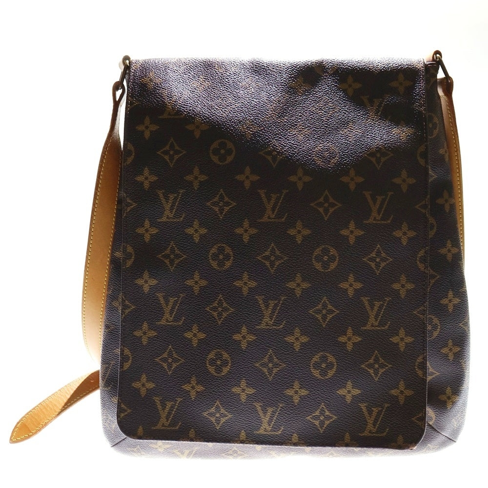 LOUIS VUITTON(ルイヴィトン) モノグラム ミュゼットサルサ レザーショルダーバッグ ブラウン M51256