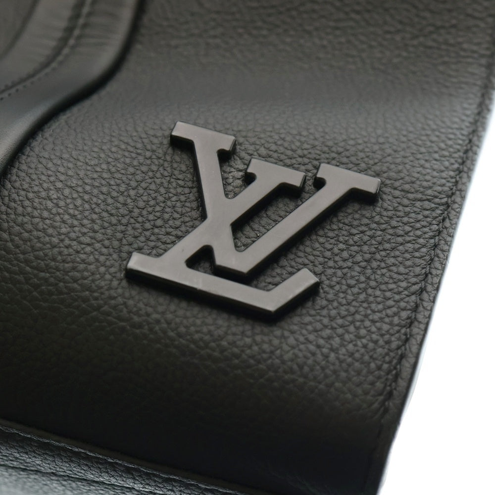LOUIS VUITTON(ルイヴィトン) LV アエログラム テイクオフ レザートートバッグ ブラック M57308