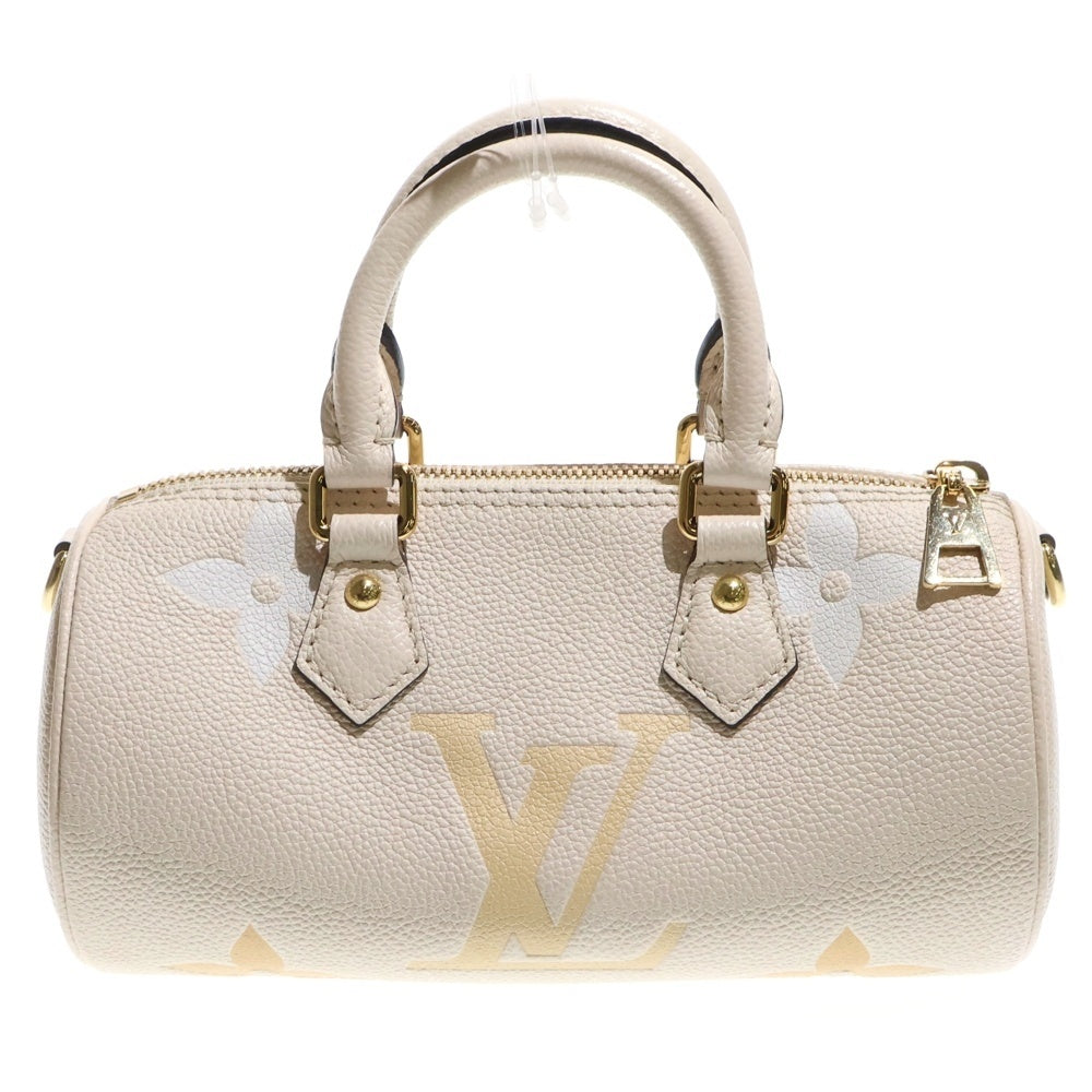 LOUIS VUITTON(ルイヴィトン) パピヨンBB クリームサフラン 2WAYバッグ ハンドバッグ ショルダーバッグ アイボリー レザー ゴールド金具 M45708