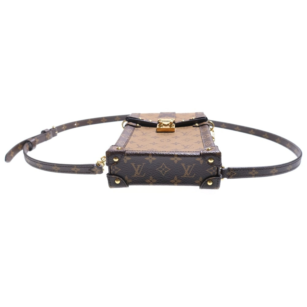 LOUIS VUITTON(ルイヴィトン) モノグラム リバース ポシェット トランク ヴェルティカル ショルダーバッグ ミニバッグ ブラウン ゴールド金具 M67873