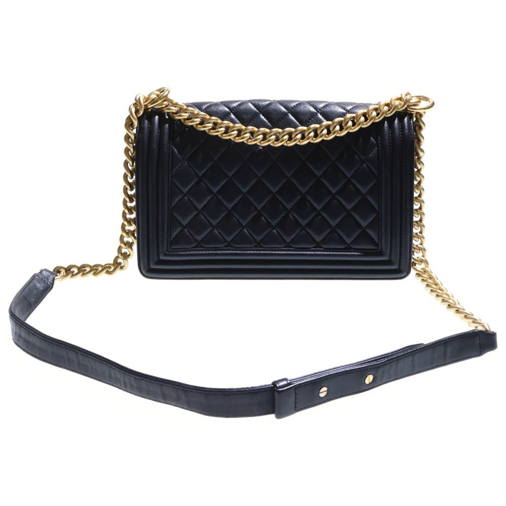 CHANEL(シャネル) ボーイシャネル25 ショルダーバッグ チェーンバッグ ハンドバッグ ブラック ゴールド金具 ラムスキン