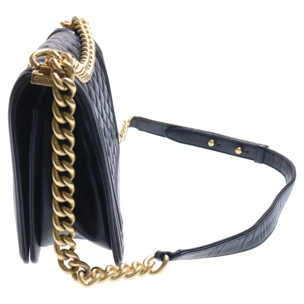CHANEL(シャネル) ボーイシャネル25 ショルダーバッグ チェーンバッグ ハンドバッグ ブラック ゴールド金具 ラムスキン