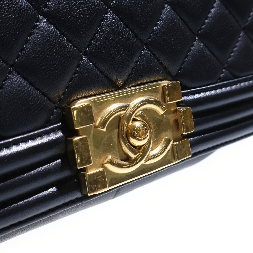 CHANEL(シャネル) ボーイシャネル25 ショルダーバッグ チェーンバッグ ハンドバッグ ブラック ゴールド金具 ラムスキン