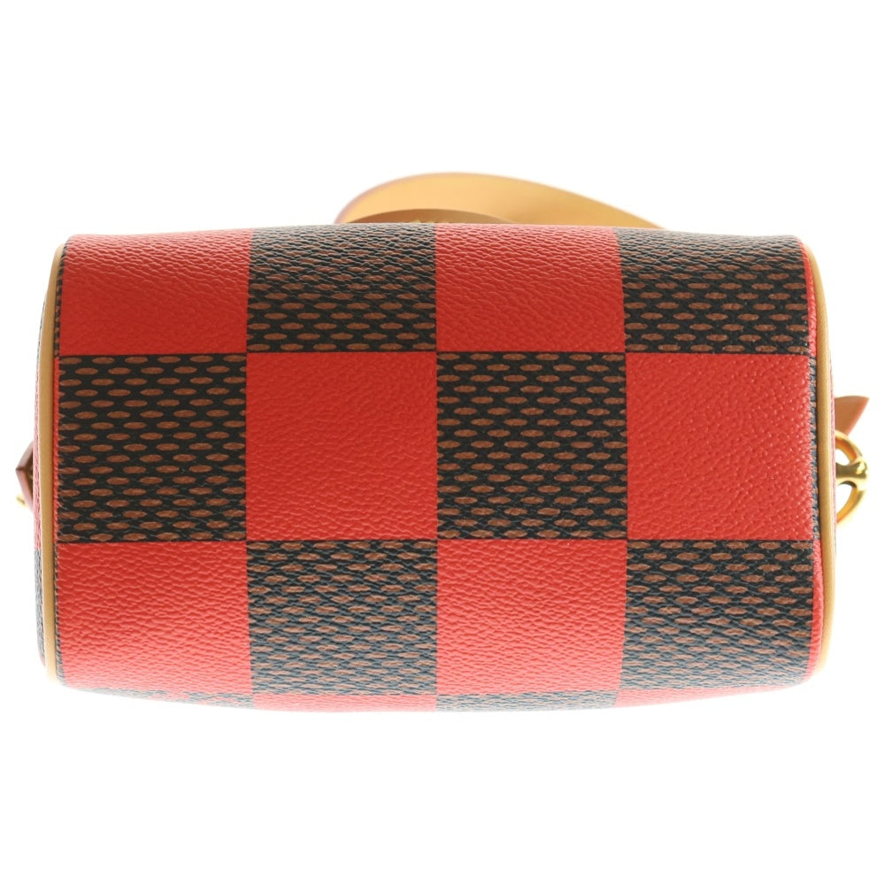 LOUIS VUITTON(ルイヴィトン) ダミエポップ スピーディバンドリエール18 ブラウン×レッド 2WAY ショルダーバッグ ハンドバッグ N40611 ICタイプ