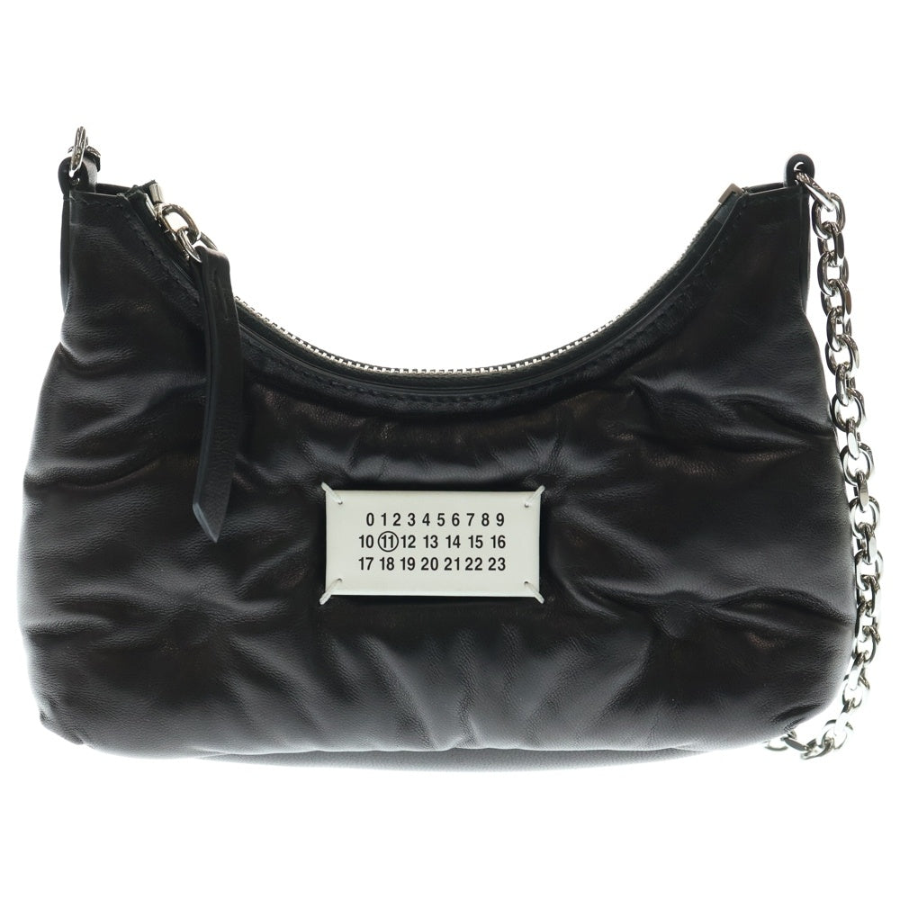 Maison Margiela 1(メゾンマルジェラ) GLAMSLAM HOBO グラムスラム ホーボー ラムスキン レザー チェーン ハンド ワンショルダーバッグ シルバー金具 ブラック SB1WG0021